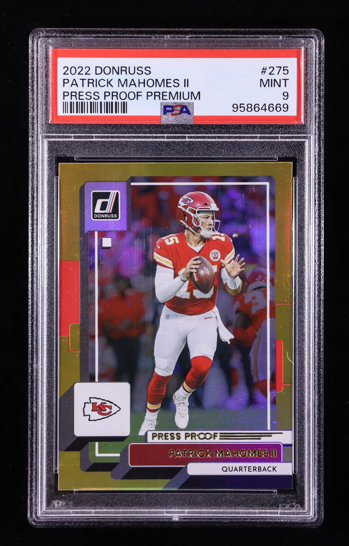 Patrick Mahomes II 2022 Donruss Press Proof Premium #275 (PSA 9) at PristineAuction.com Patrick Mahomes II 2022 Donruss Press Proof Premium #275 (PSA 9) at PristineAuction.com