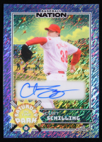 Curt Schilling 2025 Leaf Baseball Nation Saturday In The Park Autographs Platinum Blue Shimmer #SACS1 #2/3 at PristineAuction.com