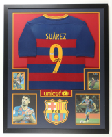 Luis Suarez Signed Custom Framed Jersey Display with Photos (Beckett) at PristineAuction.com