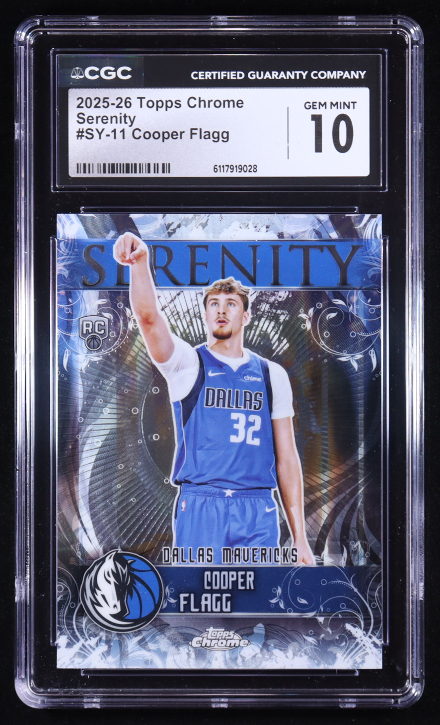 Cooper Flagg 2025-26 Topps Chrome Serenity #SY11 RC (CGC 10) at PristineAuction.com Cooper Flagg 2025-26 Topps Chrome Serenity #SY11 RC (CGC 10) at PristineAuction.com