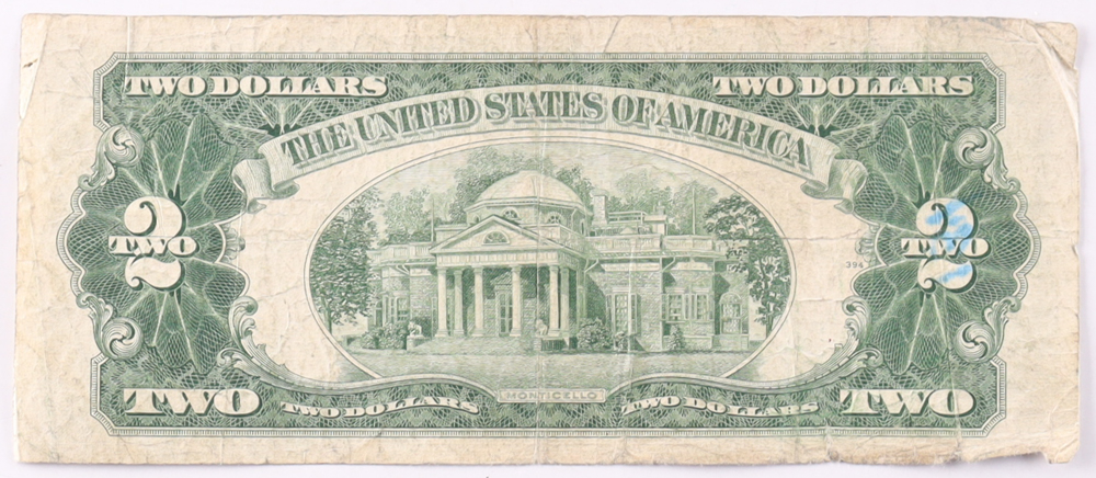 1953-B $2 United States Treasury Red Seal Silver Certificate Paper Bank Note at PristineAuction.com 1953-B $2 United States Treasury Red Seal Silver Certificate Paper Bank Note at PristineAuction.com