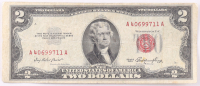 1953 $2 United States Treasury Red Seal Silver Certificate Paper Bank Note at PristineAuction.com
