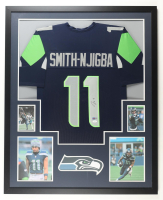 Jaxon Smith-Njigba Signed Custom Framed Jersey Display with Photos (JSA & PIA) at PristineAuction.com