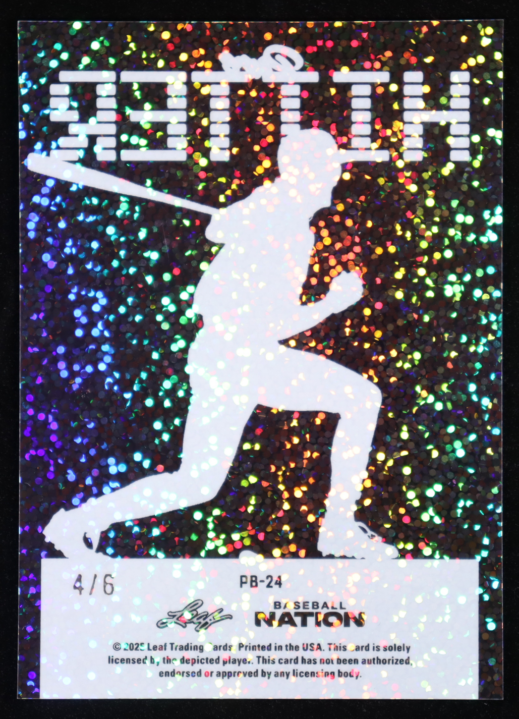 Paul O'Neil 2025 Leaf Baseball Nation Pure Hitter Blue Sparkles #PB24 #4/6 at PristineAuction.com Paul O'Neil 2025 Leaf Baseball Nation Pure Hitter Blue Sparkles #PB24 #4/6 at PristineAuction.com