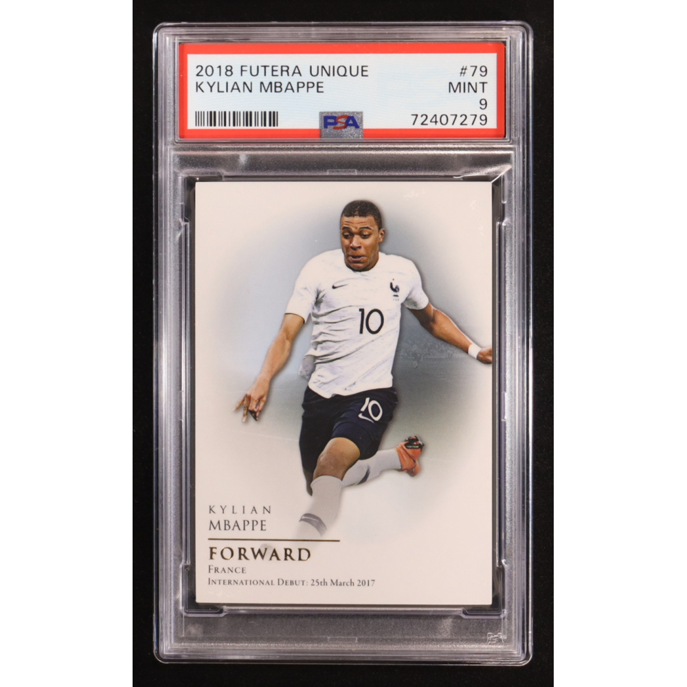 Kylian Mbappe 2020 Futera World Football Unique #79 (PSA 9) at PristineAuction.com
