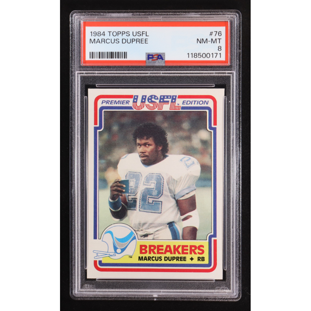 Marcus Dupree 1984 Topps USFL #76 RC (PSA 8) at PristineAuction.com