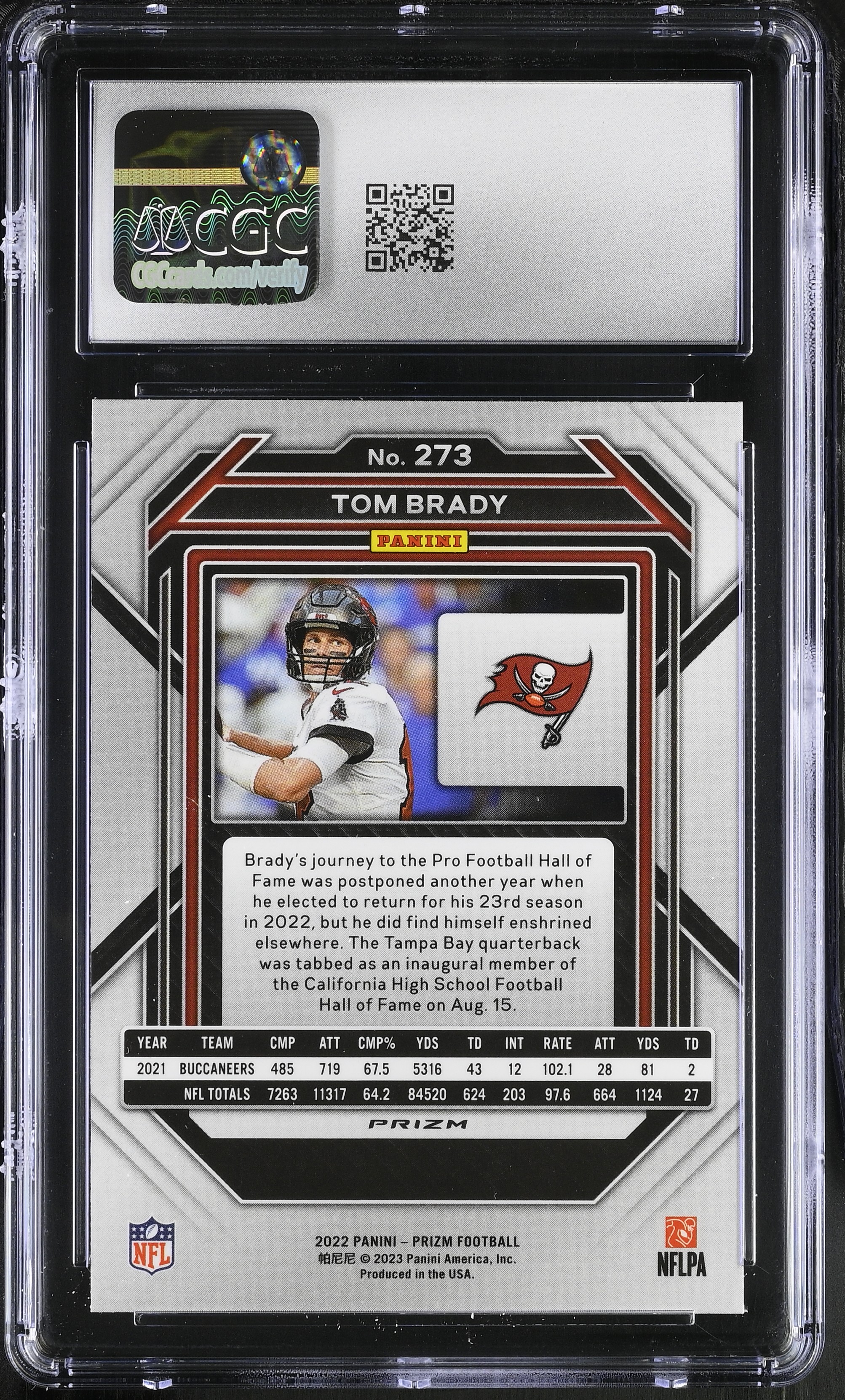 Tom Brady 2022 Panini Prizm Green #273 (CGC 10) at PristineAuction.com Tom Brady 2022 Panini Prizm Green #273 (CGC 10) at PristineAuction.com
