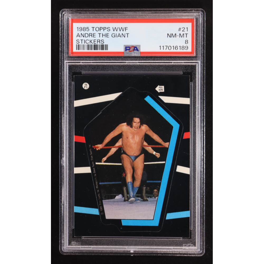 Andre the Giant 1985 Topps WWF Stickers #21 (PSA 8) at PristineAuction.com