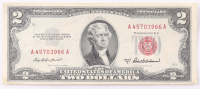 1953-A $2 United States Treasury Red Seal Silver Certificate Paper Bank Note at PristineAuction.com