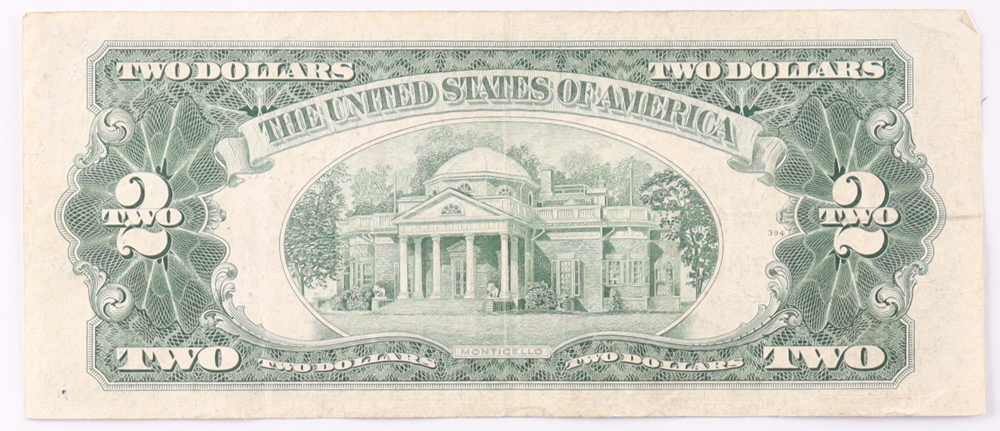 1953-B $2 United States Treasury Red Seal Silver Certificate Paper Bank Note at PristineAuction.com 1953-B $2 United States Treasury Red Seal Silver Certificate Paper Bank Note at PristineAuction.com