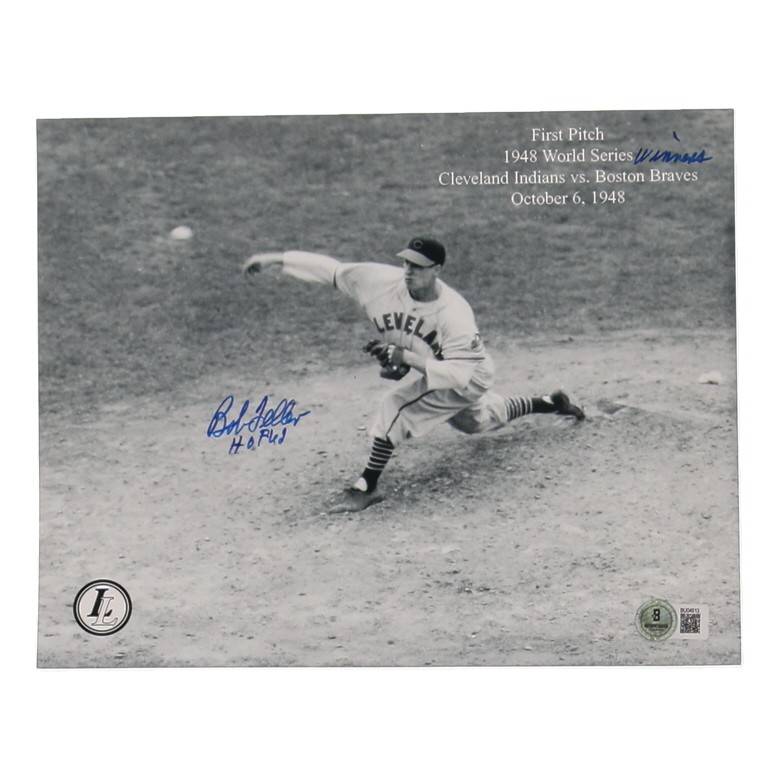 Bob Feller Signed Indians 8x10 Photo Inscribed "HOF 62" (Beckett) at PristineAuction.com Bob Feller Signed Indians 8x10 Photo Inscribed "HOF 62" (Beckett) at PristineAuction.com