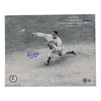 Bob Feller Signed Indians 8x10 Photo Inscribed "HOF 62" (Beckett) at PristineAuction.com