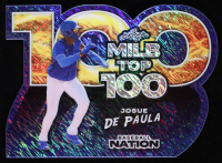 Josue De Paula 2025 Leaf Baseball Nation MILB Top 100 Shimmer Blue #MB42 #7/7 RC at PristineAuction.com