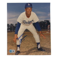 Maury Wills Signed Dodgers 8x10 Photo Inscribed "Best Wishes" (Beckett) at PristineAuction.com