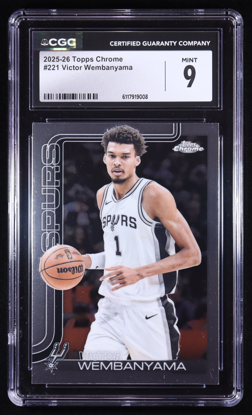 Victor Wembanyama 2025-26 Topps Chrome #221 (CGC 9) at PristineAuction.com Victor Wembanyama 2025-26 Topps Chrome #221 (CGC 9) at PristineAuction.com