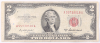 1953-A $2 United States Treasury Red Seal Silver Certificate Paper Bank Note at PristineAuction.com