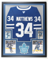 Auston Matthews Signed Custom Framed Maple Leafs Authentic Fanatics Jersey Display with Photos (Fanatics) at PristineAuction.com