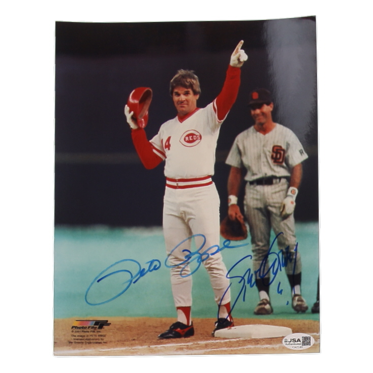 Pete Rose & Steve Garvey Signed 8x10 Photo (JSA) at PristineAuction.com Pete Rose & Steve Garvey Signed 8x10 Photo (JSA) at PristineAuction.com