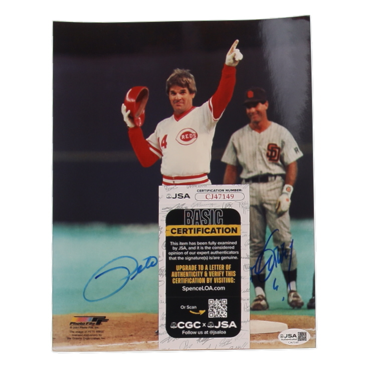 Pete Rose & Steve Garvey Signed 8x10 Photo (JSA) at PristineAuction.com Pete Rose & Steve Garvey Signed 8x10 Photo (JSA) at PristineAuction.com