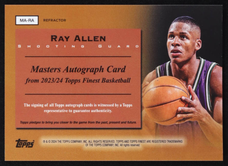 Ray Allen 2023-24 Finest Masters Autographs Refractors #MARA at PristineAuction.com Ray Allen 2023-24 Finest Masters Autographs Refractors #MARA at PristineAuction.com