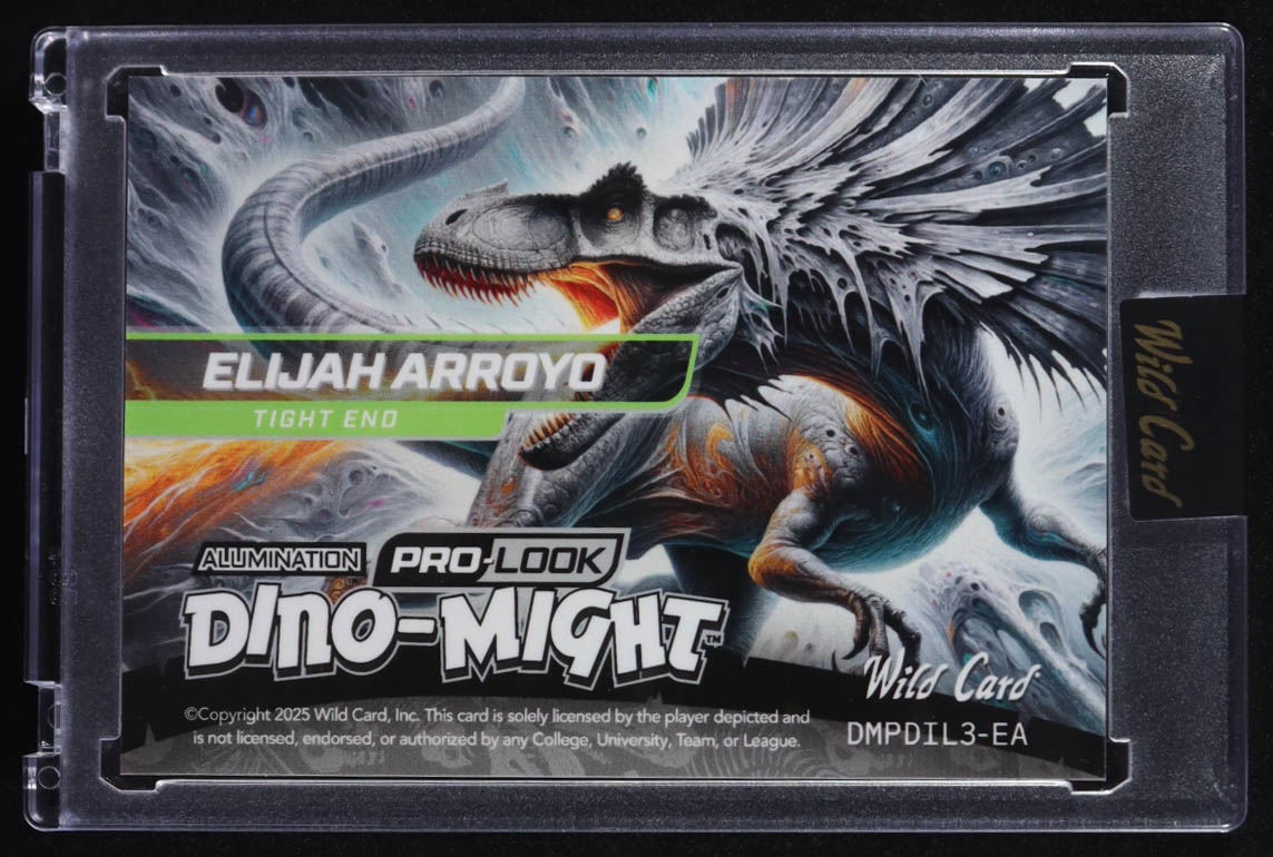 Elijah Arroyo 2025 Wild Card Dino-Might Football #EA #2/2 RC at PristineAuction.com Elijah Arroyo 2025 Wild Card Dino-Might Football #EA #2/2 RC at PristineAuction.com