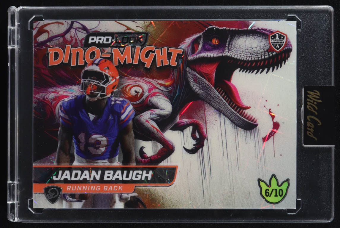 Jadan Baugh 2025 Wild Card Dino-Might Football Raptor #JB #06/10 at PristineAuction.com Jadan Baugh 2025 Wild Card Dino-Might Football Raptor #JB #06/10 at PristineAuction.com