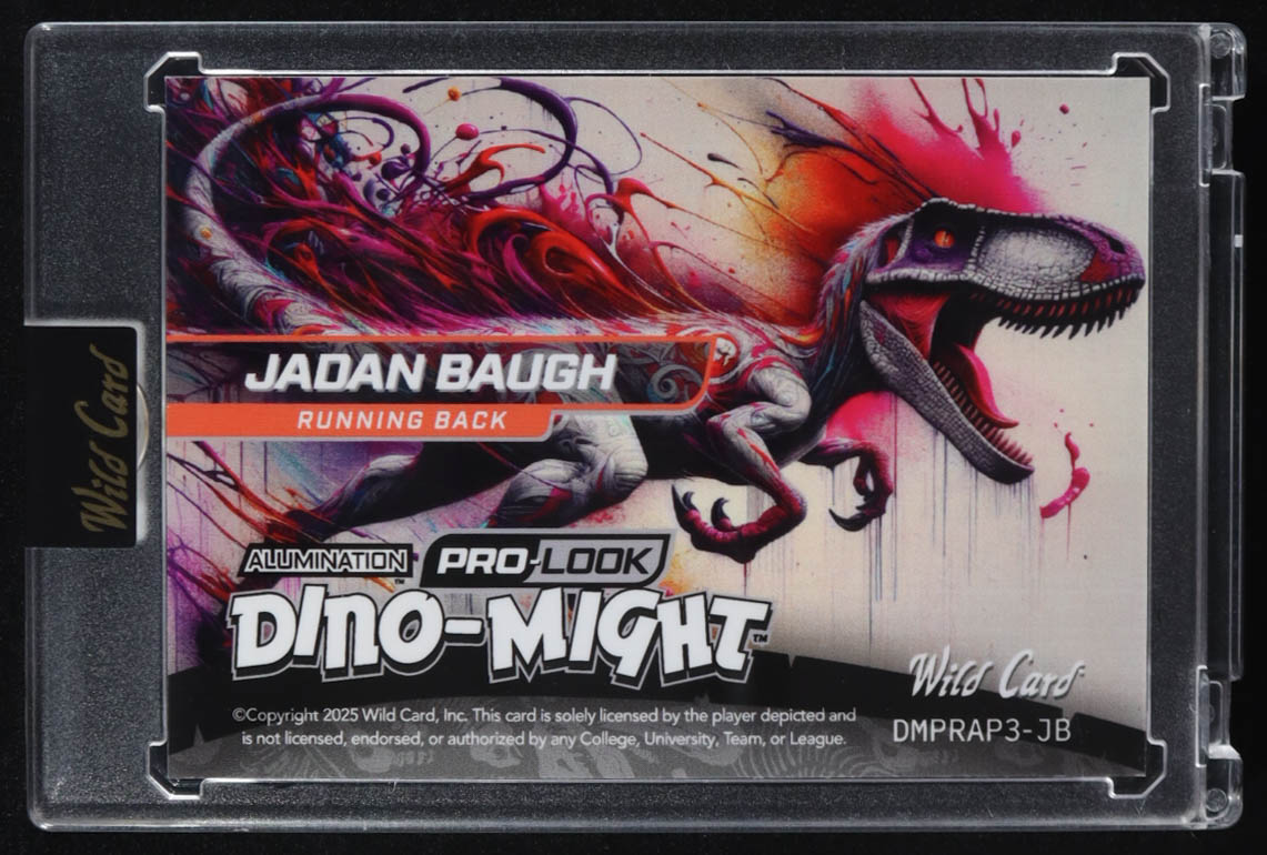Jadan Baugh 2025 Wild Card Dino-Might Football Raptor #JB #06/10 at PristineAuction.com Jadan Baugh 2025 Wild Card Dino-Might Football Raptor #JB #06/10 at PristineAuction.com