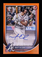 Matt Olson 2025 Bowman Rookie and Veteran Autographs Orange Border #PRVMO #21/25 at PristineAuction.com
