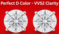 1.00 Carats Lab Grown Diamond Stud Earrings D, VVS2 | $2,350 Estimated Retail Value (UGL & IGI Certs) | Round Ideal Cut| Brand New at PristineAuction.com