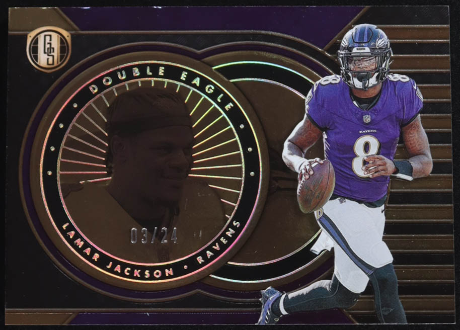 Lamar Jackson 2024 Panini Gold Standard Double Eagle #3 #03/24 at PristineAuction.com Lamar Jackson 2024 Panini Gold Standard Double Eagle #3 #03/24 at PristineAuction.com