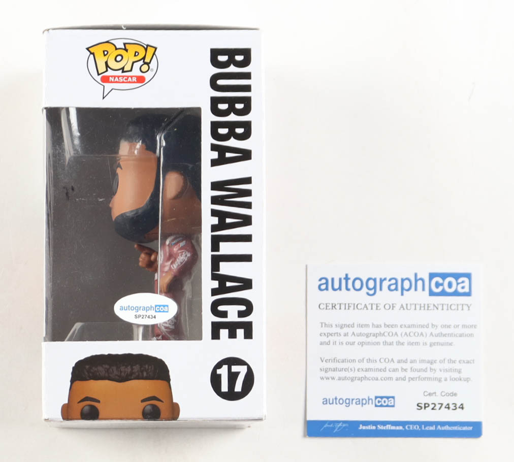 Bubba Wallace Signed NASCAR #17 Funko Pop! Vinyl Figure (ACOA) at PristineAuction.com Bubba Wallace Signed NASCAR #17 Funko Pop! Vinyl Figure (ACOA) at PristineAuction.com