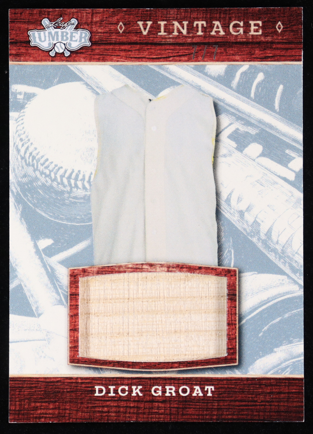 Dick Groat 2025 Leaf Lumber Vintage Game-Used Bat #GLV2 #7/7 at PristineAuction.com Dick Groat 2025 Leaf Lumber Vintage Game-Used Bat #GLV2 #7/7 at PristineAuction.com