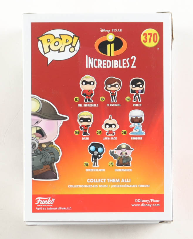 John Ratzenberger Signed "The Incredibles" #370 Underminer Funko Pop! Vinyl Figure (ACOA) at PristineAuction.com John Ratzenberger Signed "The Incredibles" #370 Underminer Funko Pop! Vinyl Figure (ACOA) at PristineAuction.com