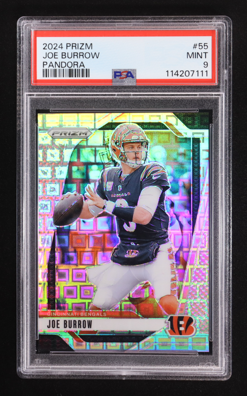 Joe Burrow 2024 Panini Prizm Prizms Pandora #55 #279/400 (PSA 9) at PristineAuction.com Joe Burrow 2024 Panini Prizm Prizms Pandora #55 #279/400 (PSA 9) at PristineAuction.com