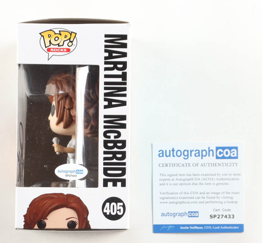 Martina McBride Signed "Martina McBride" #405 Funko Pop! Vinyl Figure (ACOA) at PristineAuction.com Martina McBride Signed "Martina McBride" #405 Funko Pop! Vinyl Figure (ACOA) at PristineAuction.com