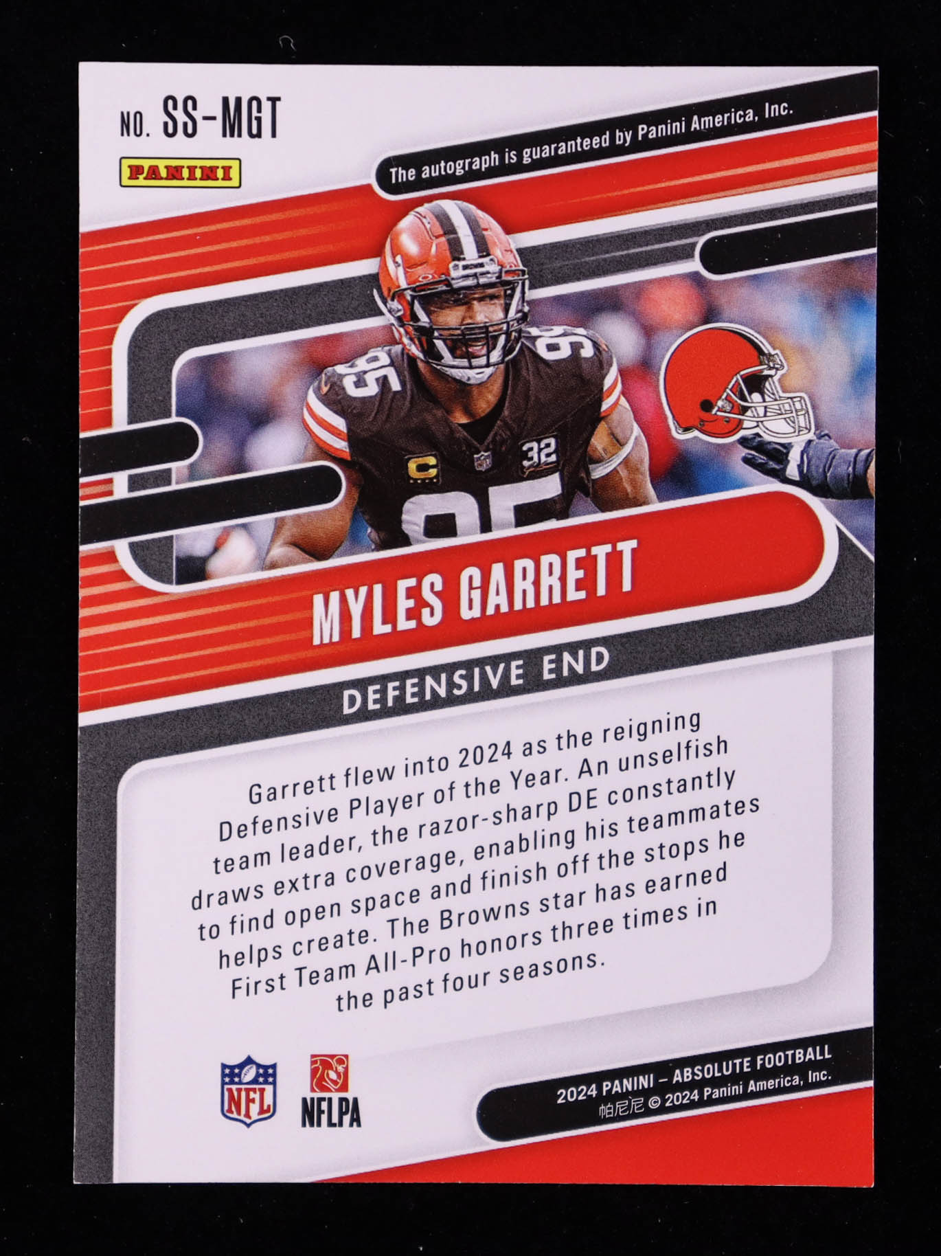 Myles Garrett 2024 Absolute Signature Standouts Green #19 #21/25 at PristineAuction.com Myles Garrett 2024 Absolute Signature Standouts Green #19 #21/25 at PristineAuction.com