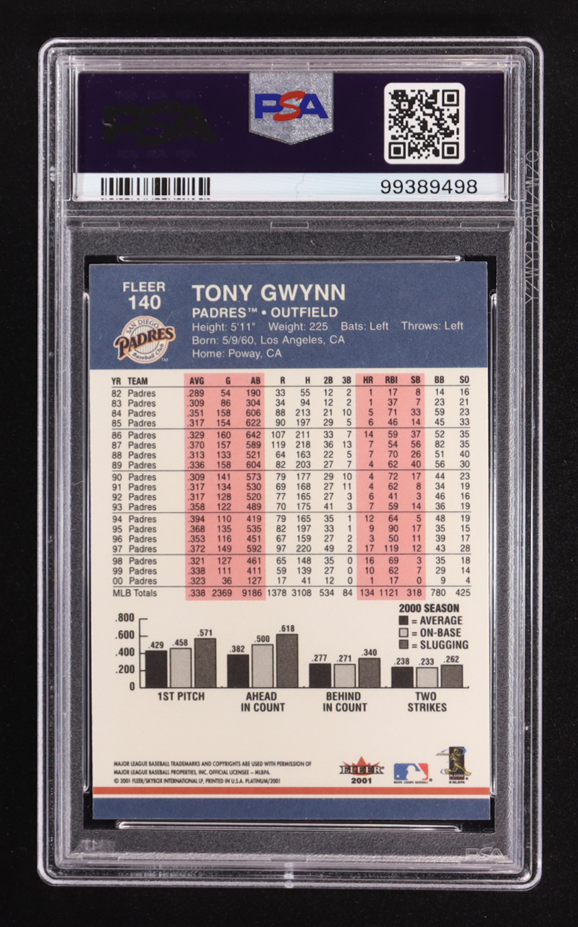 Tony Gwynn 2001 Fleer Platinum #140 (PSA 8) at PristineAuction.com Tony Gwynn 2001 Fleer Platinum #140 (PSA 8) at PristineAuction.com