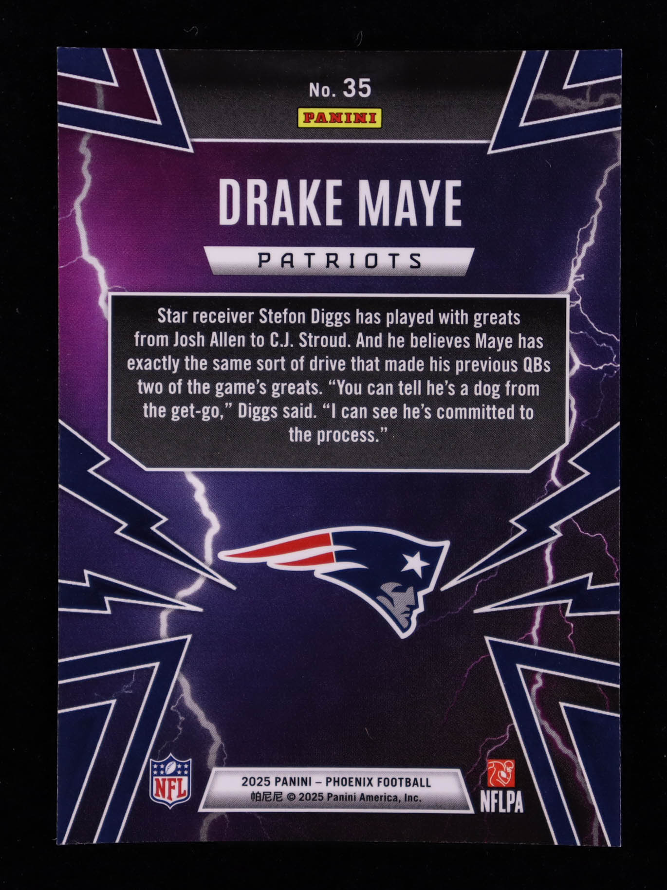 Drake Maye 2025 Panini Phoenix Thunderbirds #35 at PristineAuction.com Drake Maye 2025 Panini Phoenix Thunderbirds #35 at PristineAuction.com