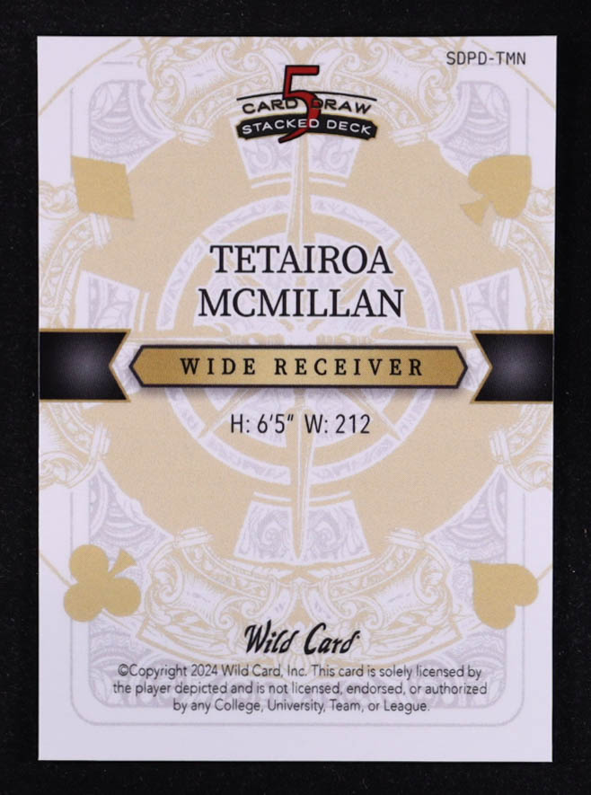 Tetairoa McMillan 2024 Wild Card 5 Card Draw Queen of Diamonds Mosaic Platinum #TMN #1/1 RC at PristineAuction.com Tetairoa McMillan 2024 Wild Card 5 Card Draw Queen of Diamonds Mosaic Platinum #TMN #1/1 RC at PristineAuction.com