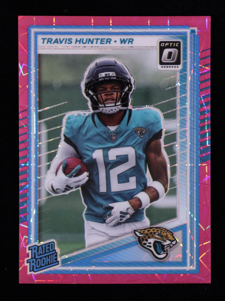 Travis Hunter 2025 Donruss Optic Pink Velocity #201 RR RC #69/99