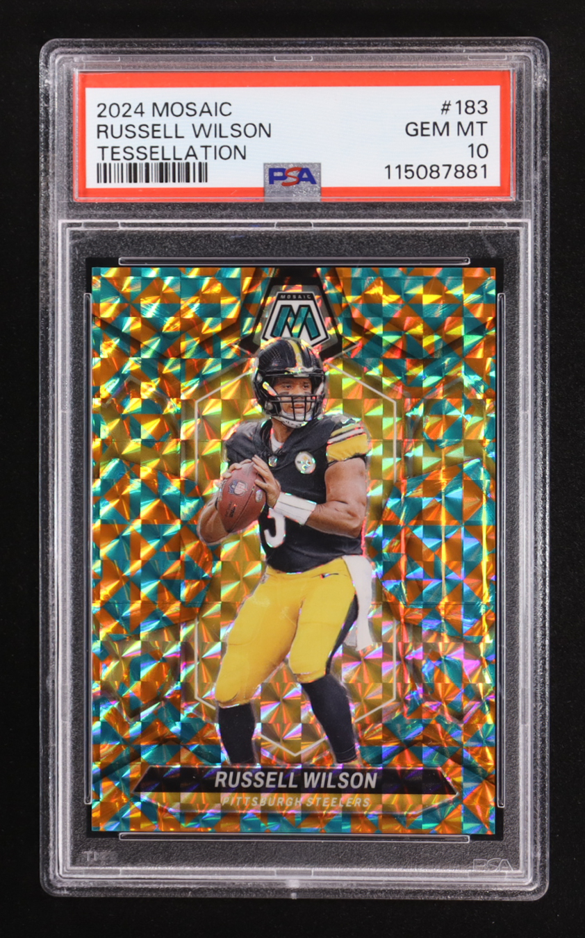 Russell Wilson 2024 Panini Mosaic Mosaic Tessellation #183 #13/15 (PSA 10) at PristineAuction.com Russell Wilson 2024 Panini Mosaic Mosaic Tessellation #183 #13/15 (PSA 10) at PristineAuction.com