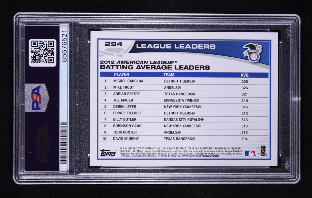 Mike Trout Signed 2013 Topps #294 (PSA) at PristineAuction.com Mike Trout Signed 2013 Topps #294 (PSA) at PristineAuction.com