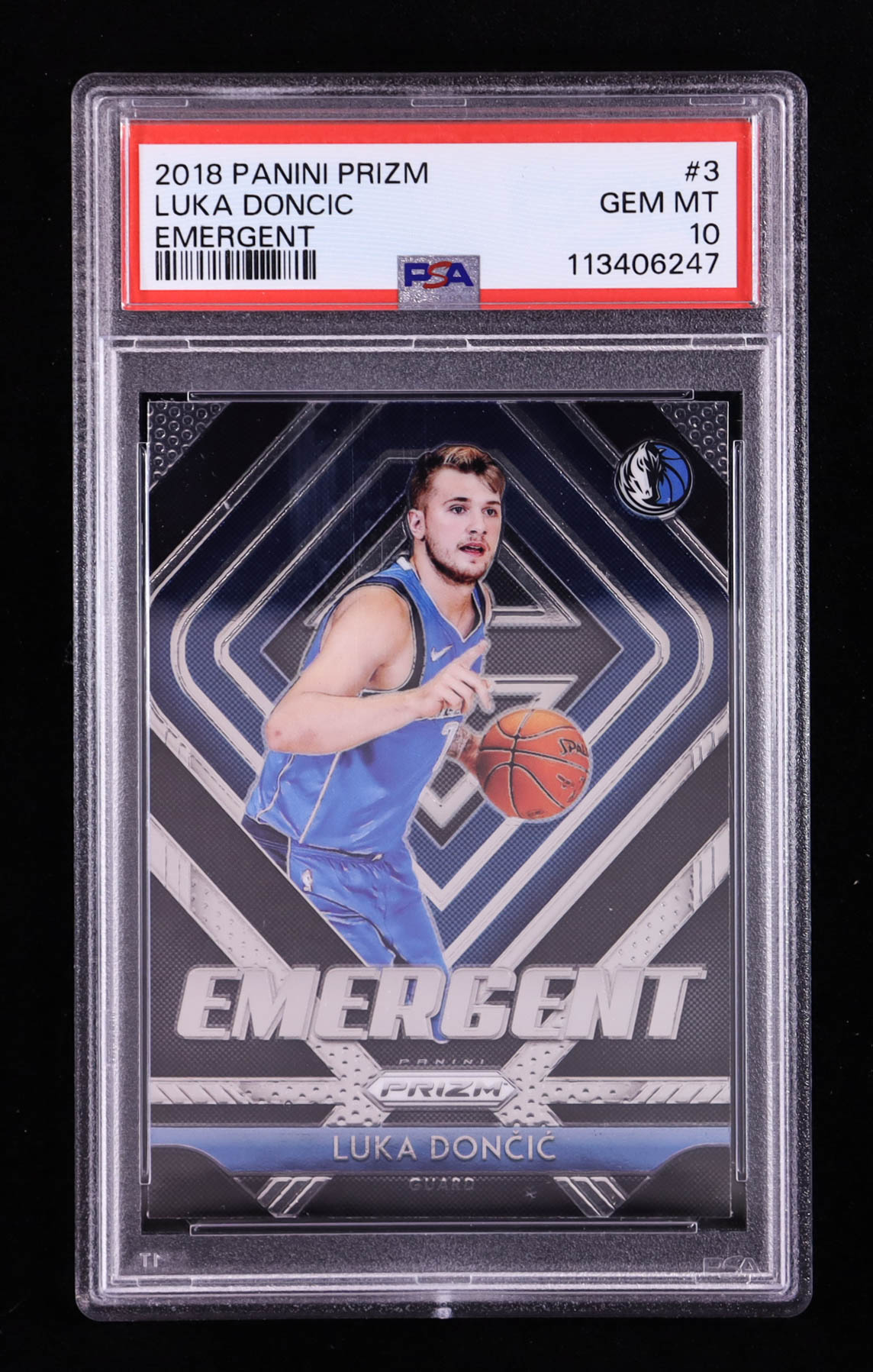 Luka Doncic 2018-19 Panini Prizm Emergent #3 RC (PSA 10) at PristineAuction.com Luka Doncic 2018-19 Panini Prizm Emergent #3 RC (PSA 10) at PristineAuction.com