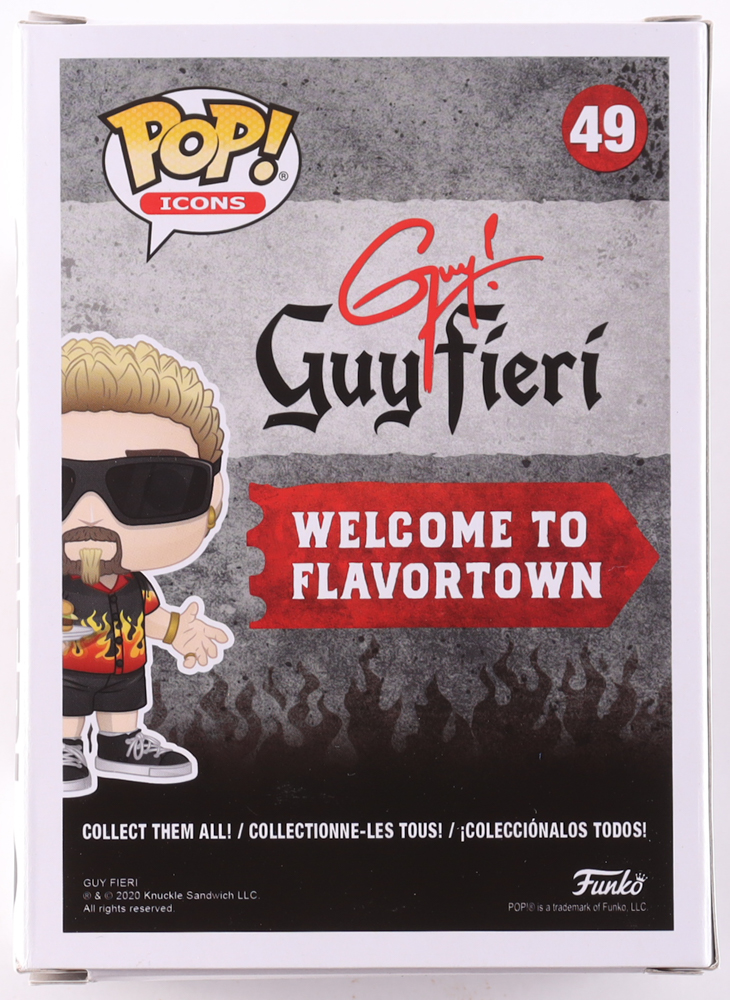 Guy Fieri Signed "Guy! Guy Fieri" #49 Guy Fieri Funko Pop! Vinyl Figure (Beckett) at PristineAuction.com Guy Fieri Signed "Guy! Guy Fieri" #49 Guy Fieri Funko Pop! Vinyl Figure (Beckett) at PristineAuction.com