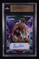 Jerry West 2022 Leaf Vibrance Autographed Pre-Production Proof Shimmer Platinum Blue #1/1 (Leaf) at PristineAuction.com