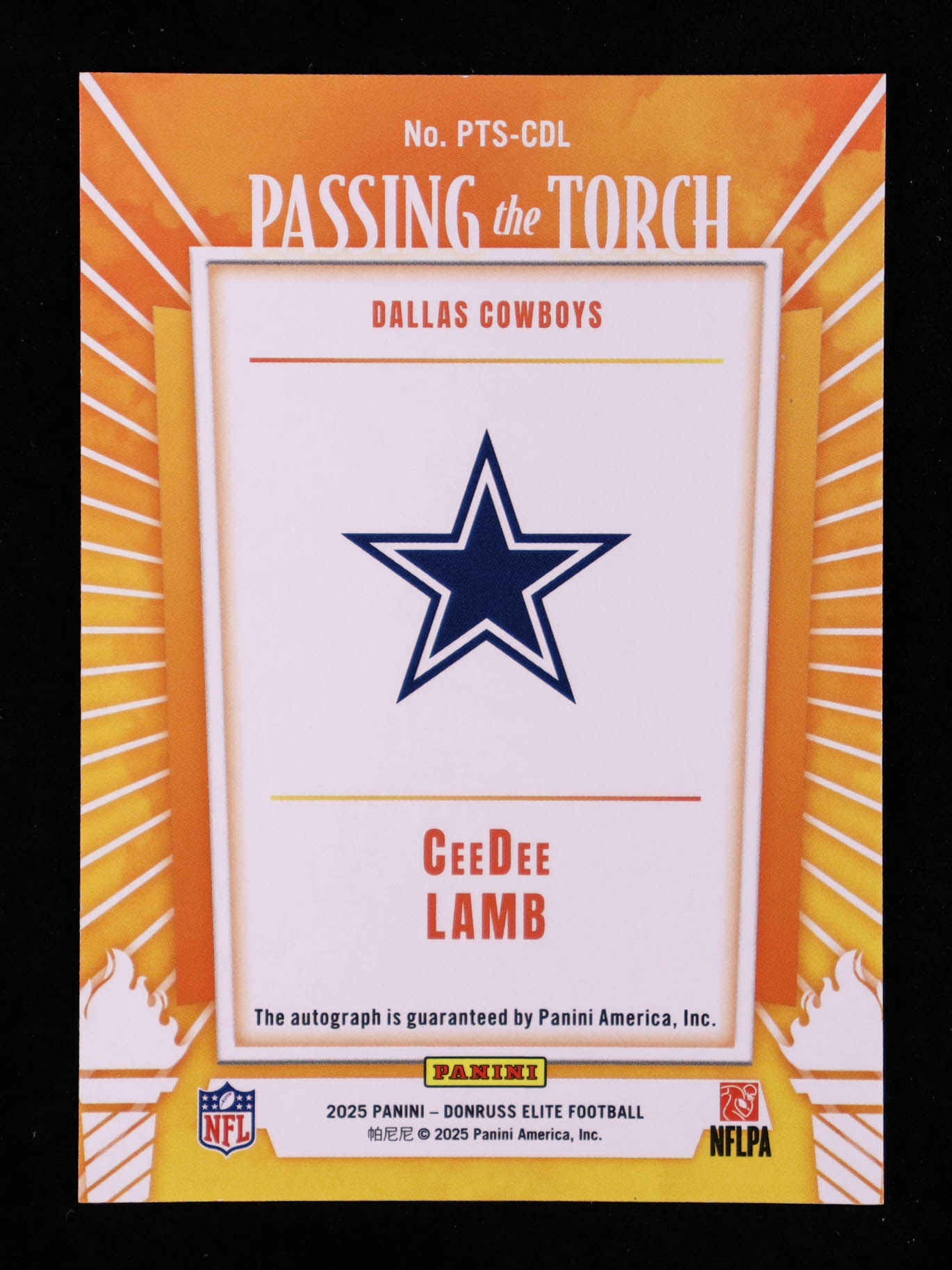 CeeDee Lamb 2025 Elite Passing the Torch Signatures Singles #4 #6/25 at PristineAuction.com CeeDee Lamb 2025 Elite Passing the Torch Signatures Singles #4 #6/25 at PristineAuction.com