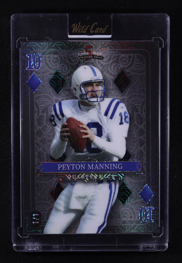 Peyton Manning 2024 Wild Card 5 Card Draw Stacked Deck 10 of Diamonds Mojo Black #PMN #1/1 at PristineAuction.com Peyton Manning 2024 Wild Card 5 Card Draw Stacked Deck 10 of Diamonds Mojo Black #PMN #1/1 at PristineAuction.com