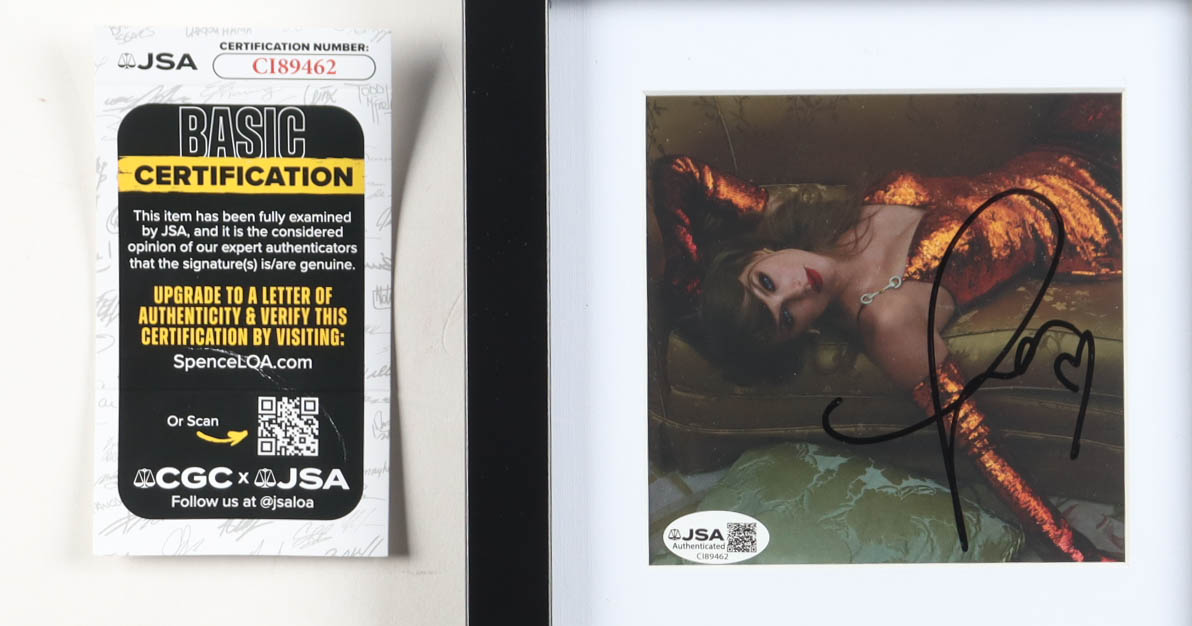 Taylor Swift Signed Custom Framed "The Life of a Showgirl" CD Album Insert Display (JSA) at PristineAuction.com Taylor Swift Signed Custom Framed "The Life of a Showgirl" CD Album Insert Display (JSA) at PristineAuction.com