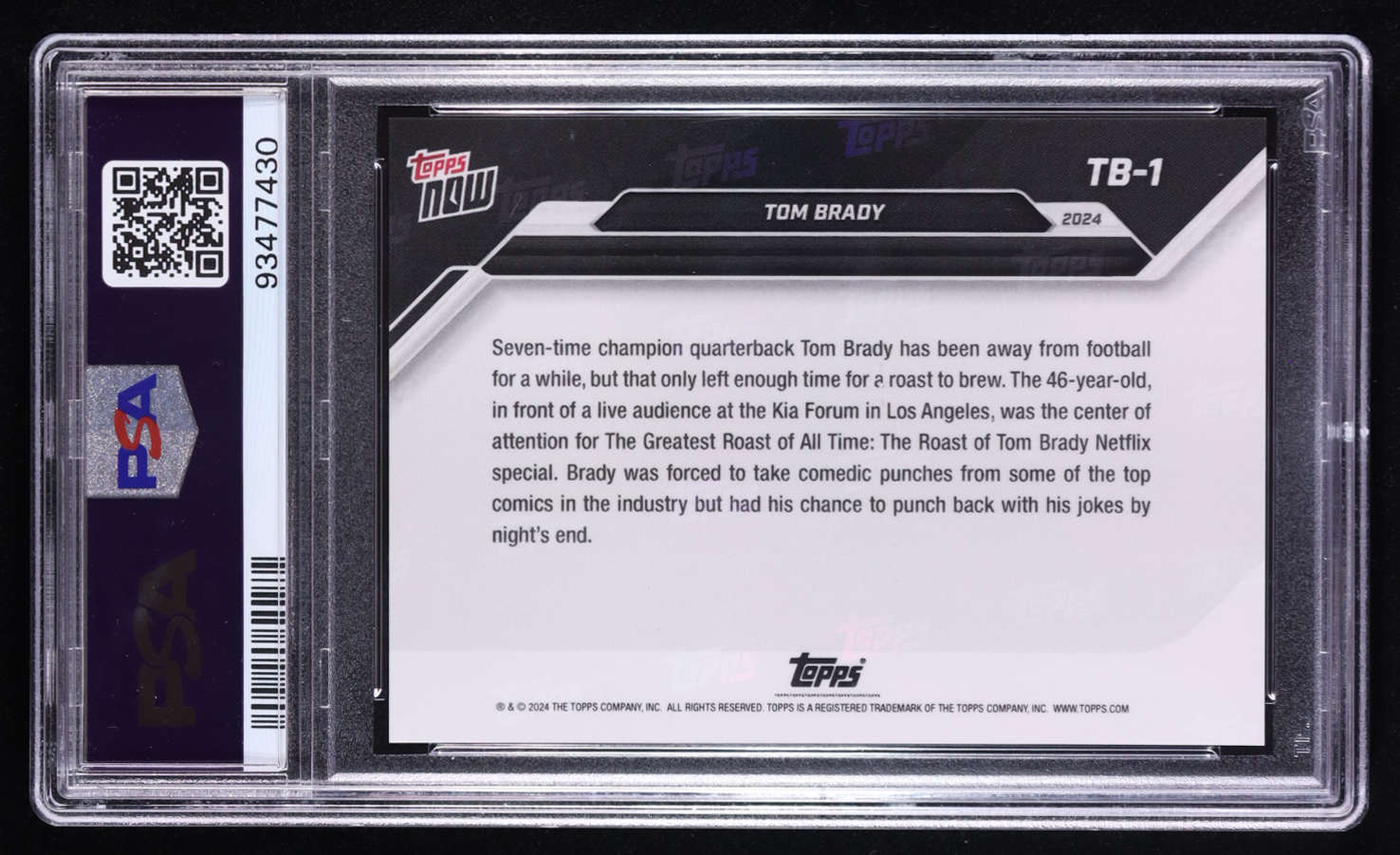 Tom Brady 2024 Topps Now Tom Brady #TB1 (PSA 10) at PristineAuction.com Tom Brady 2024 Topps Now Tom Brady #TB1 (PSA 10) at PristineAuction.com