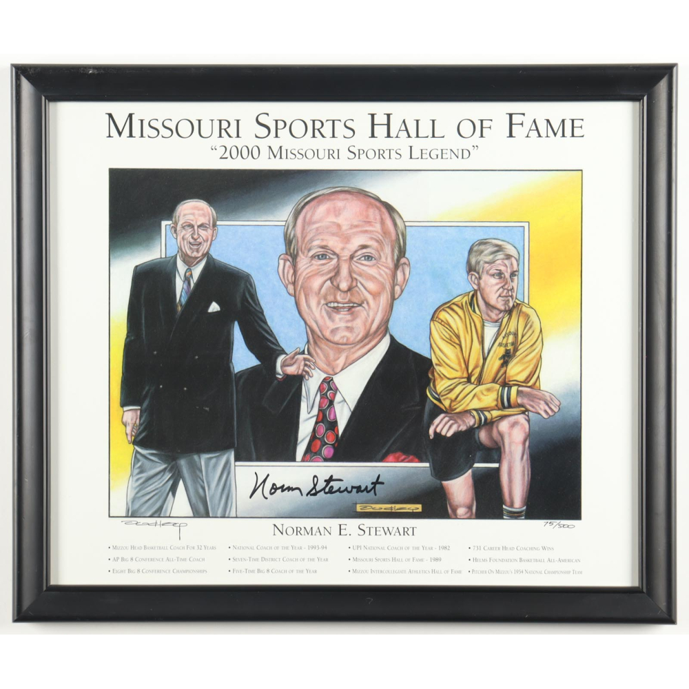 Norm Stewart Signed LE "2000 Missouri Sports Legend" Custom Framed Print Display (JSA) at PristineAuction.com